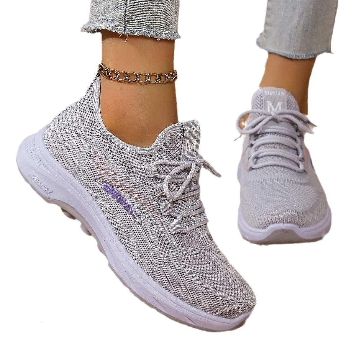 Autunno 2024 Nuovo Mesh Dad Donna Versatile, Traspirante, Color block, Suola spessa, Altezza crescente, Sport casual_voghion.com