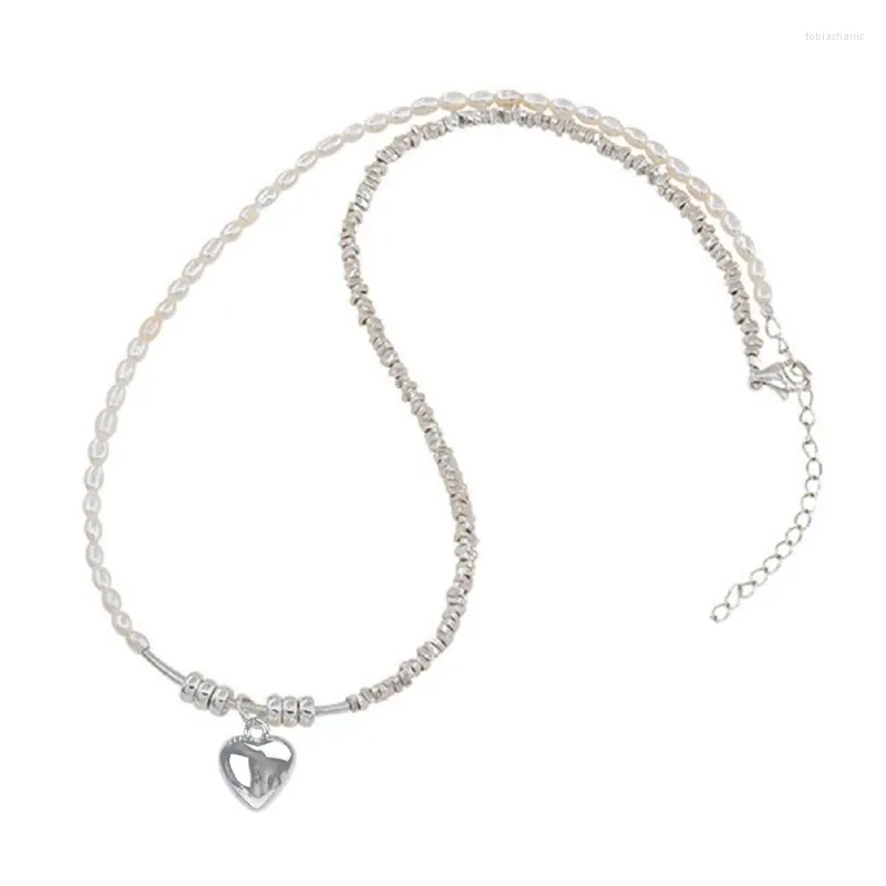 Chains Sweet Cool Heart Stackable Necklace Temperament Clavicle Chain Collar_voghion.com