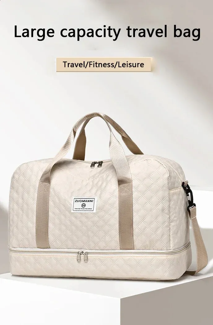 Large Capacity Travel Duffel Bag With Wet Dry Separation_voghion.com