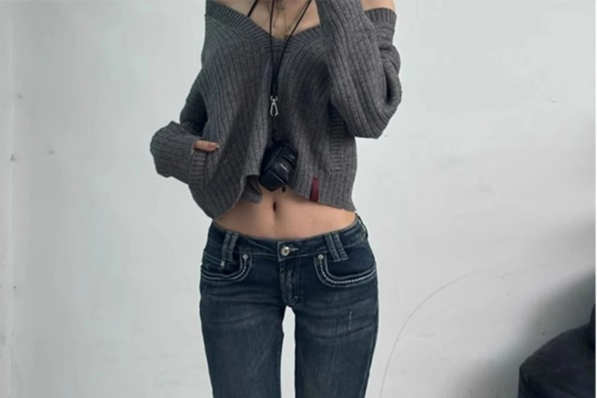 Damen Jeans Mit Schlag Für Den Sommer Modische Denim Hose_voghion.com