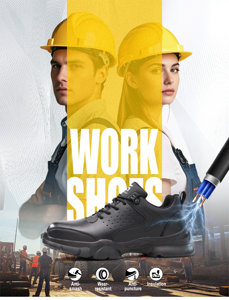 Scarpe antinfortunistiche GUYISA con puntale in plastica per elettricisti, leggere, morbide e comode, 39-44 5051KV_voghion.com