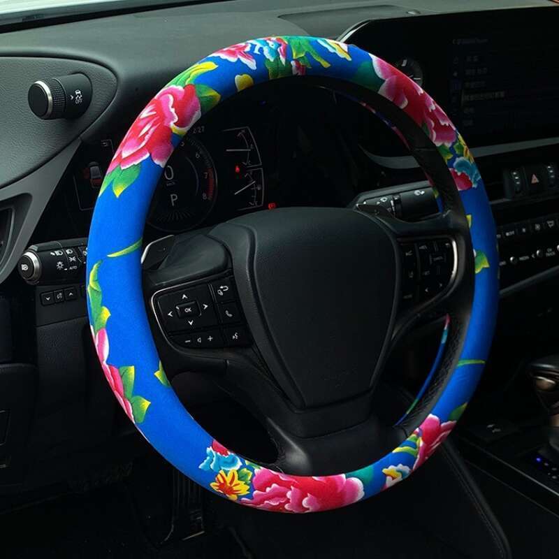 Volan auto Jdm China-Chic Northeast Calico personalizat, modificare creativă, antiderapant, patru anotimpuri_voghion.com