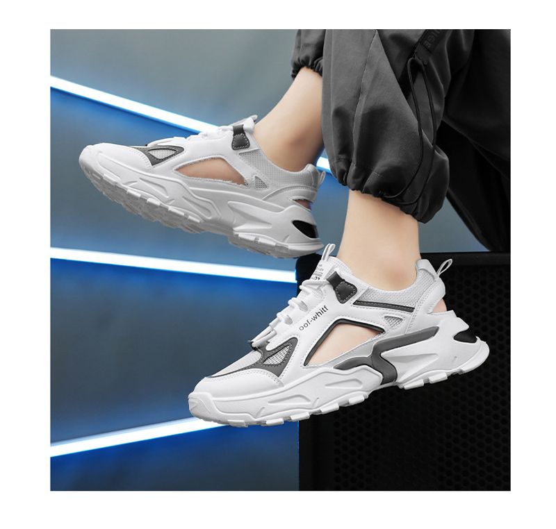 Sandalen Hären am Summer, atmungsaktiv, Outdoor, rutschfest, ausgehöhlt Casual Sports, Papp fir Teenager, déck Sohlen, séier_voghion.com