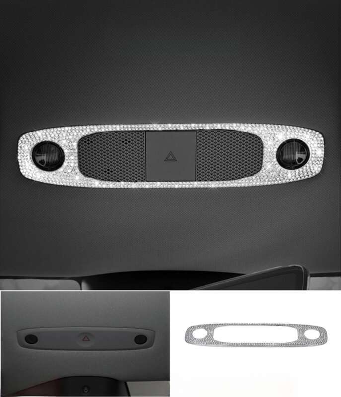Potrivit pentru modificările interioare ale modelului Tesla, volan, mâner ușă, autocolant decorativ cu diamant pentru sigla mașinii_voghion.com