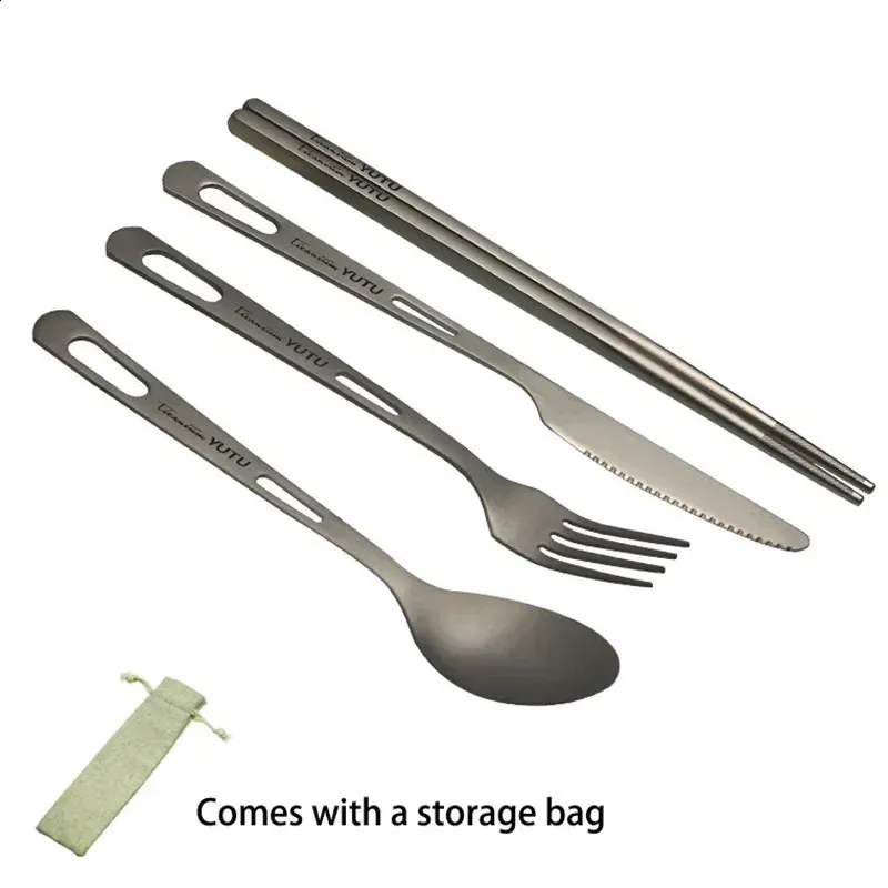 Pure Tableware - Juego de cuchillos y tenedores portátiles para viajes y acampadas (240910)_voghion.com