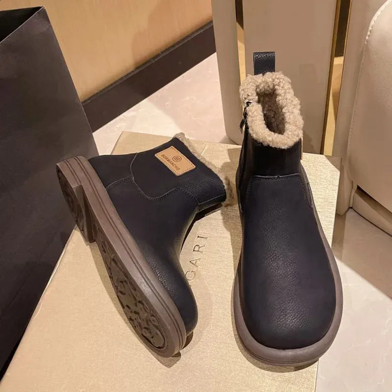 Dames retro sneeuwlaarzen gevoerd met antislipzool warm_voghion.com