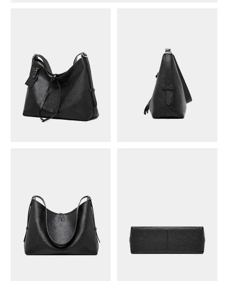 Toptrends Vintage Vera Pelle Grande Sottobraccio Borse a Tracolla per Donna 2024 Designer Semplice Donna Tote Hobo Signore_voghion.com