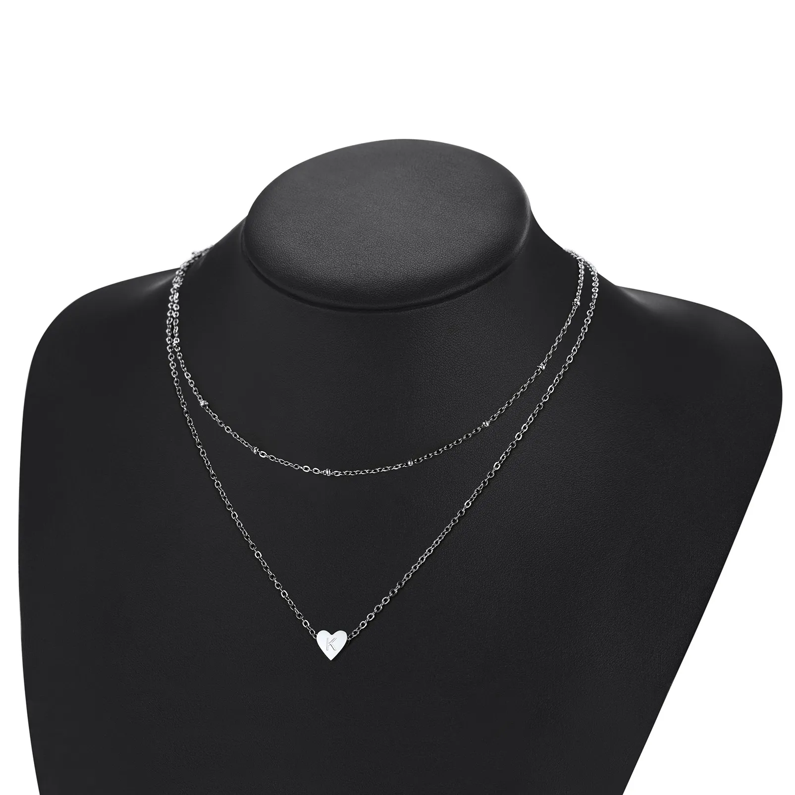 Anhänger Halsketten Starlord Layered Herz Halskette Schmuck Einstellbare Initial Alphabet Buchstaben Perlenkette Geschenk für_voghion.com