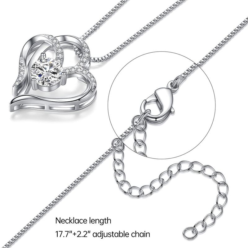 Ciondolo a forma di cuore che non sbiadisce, collana di alta qualità con doppia catena d'amore femminile_voghion.com