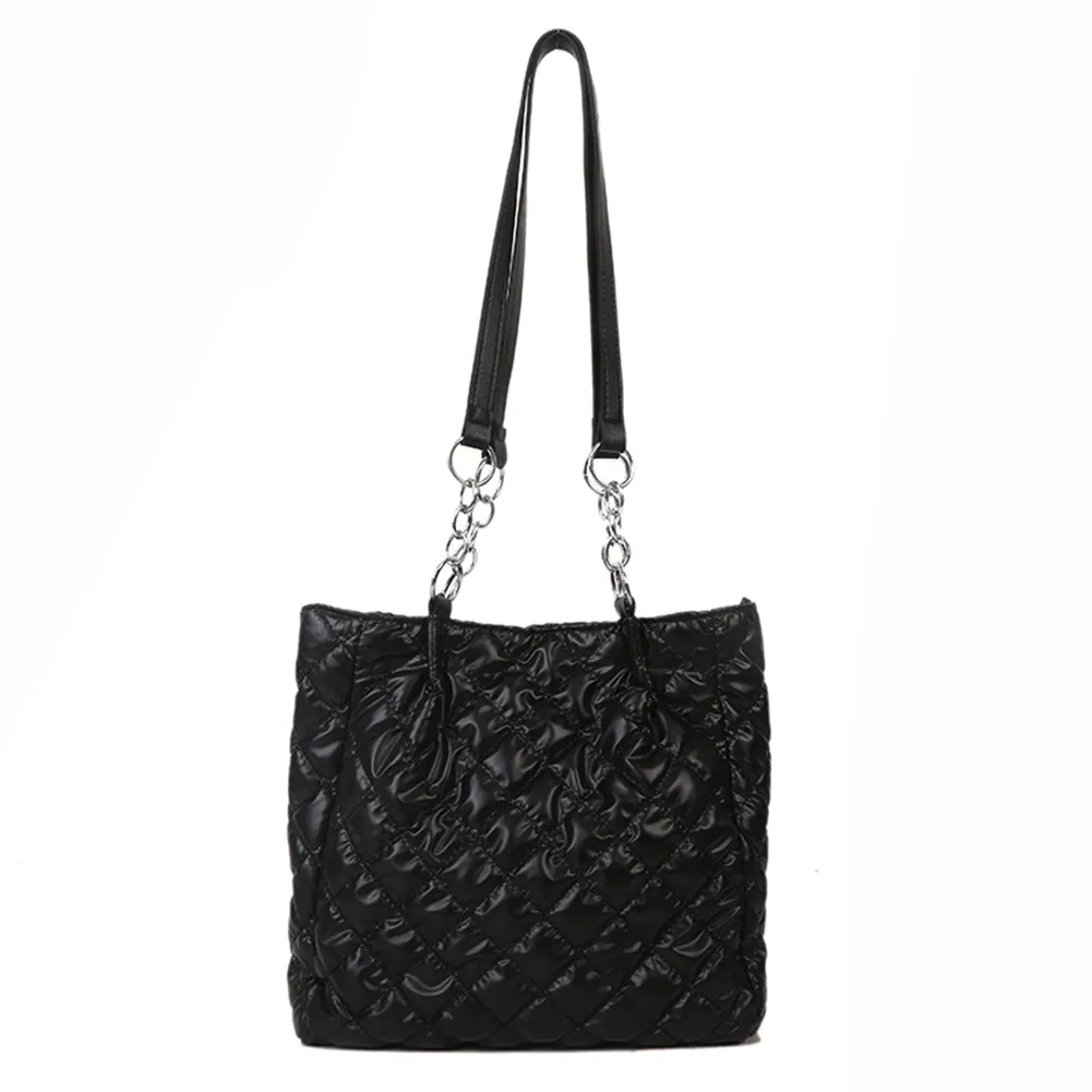 Borsa a tracolla imbottita in cotone trapuntato da donna, autunno inverno, borsa da viaggio di grande capacità_voghion.com