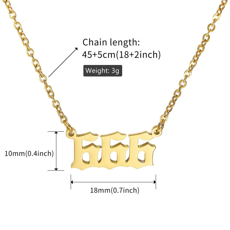 Collane con ciondolo Collana con numero di angelo alla moda Figura in acciaio inossidabile Accessorio per gioielli unisex_voghion.com