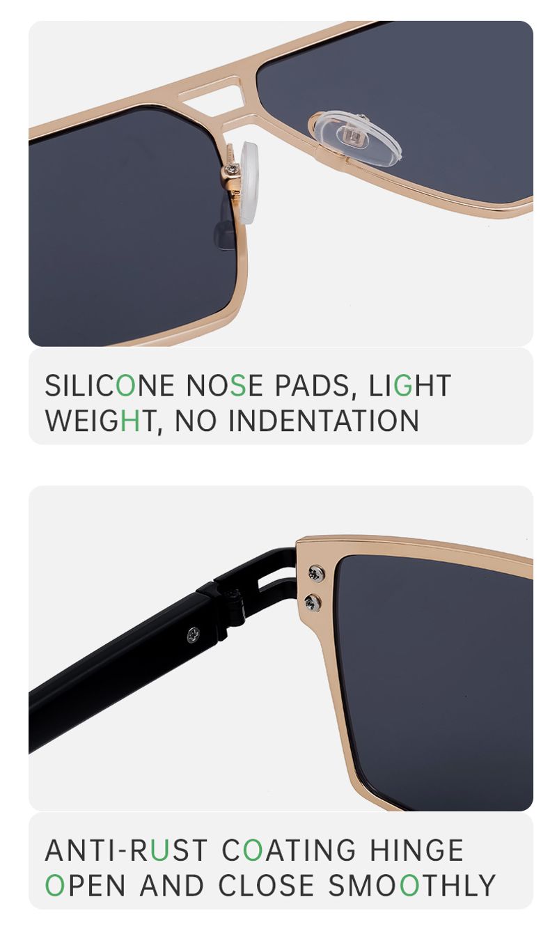 Stylish Square-framed Vintage High-grade Sunglasses For Men_voghion.com