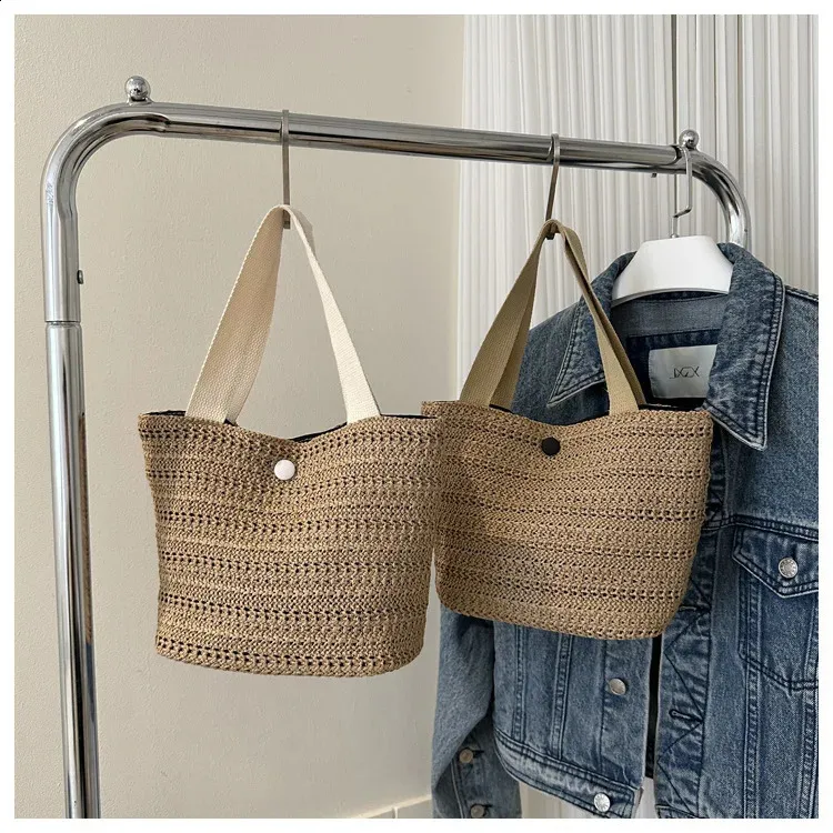Personalisierte Stroh Tragetasche Für Damen Retro Strandhandtasche_voghion.com