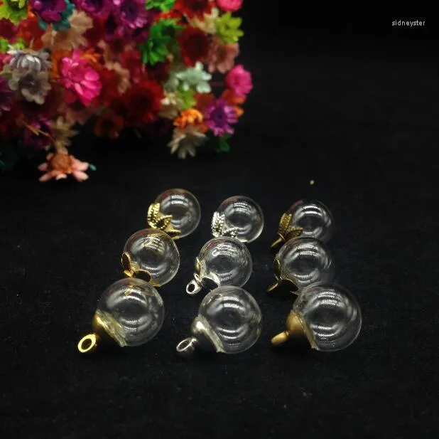 Lot de 5 colliers pendentifs en verre transparent de 10 mm avec globe à bulles et bouchon de 6 mm pour collier à faire soi-même, couvercle de dôme de bouteille_voghion.com