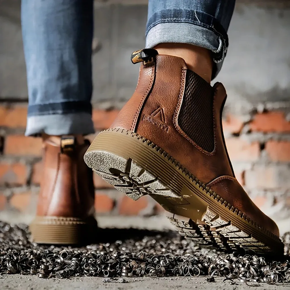 Waterproof Steel Toe Safety Boots For Men Protective Work Footwear_voghion.com