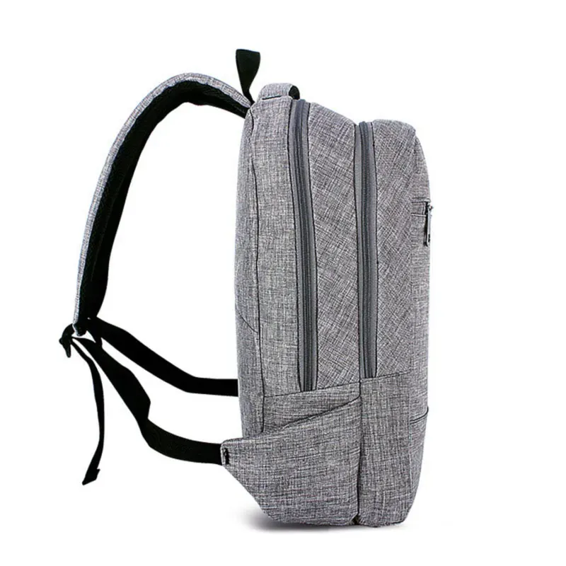 Men Laptop Business Computer Daily Use Women Men's Bag Backpack Grey Leisure Backpacks_voghion.com