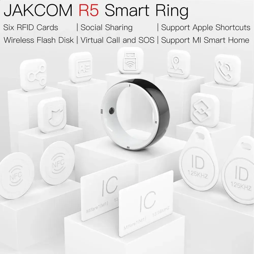 R5 JAKCOM 6 RFID Tarjetas Sensor Inteligente Anillo Dispositivos Portátiles Modernos Reloj NFC Wearable Para iOS Android Smartphones 240730_voghion.com