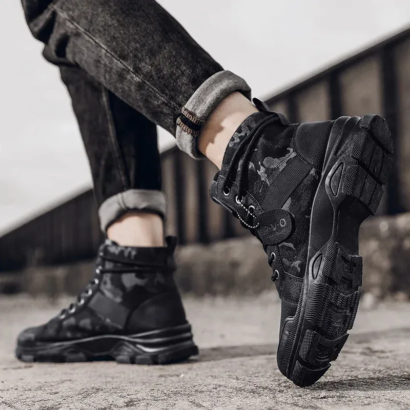 Herren Wanderschuhe Atmungsaktiv Camouflage Freizeit Stiefel_voghion.com