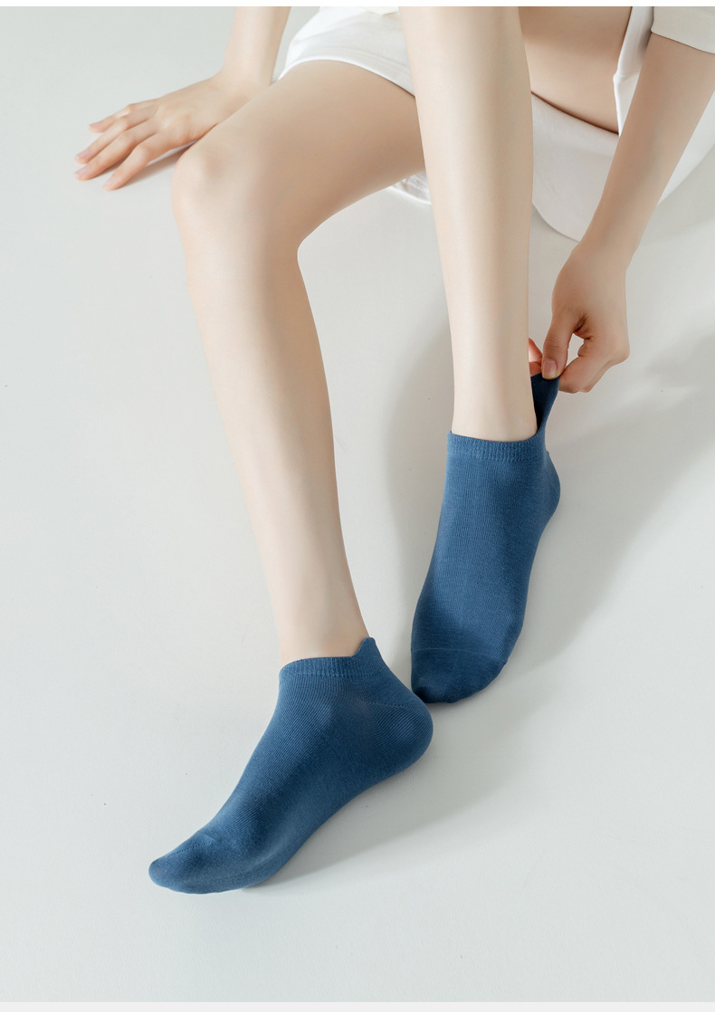 5 pezzi Calzini Lumi Calzini corti da donna in puro cotone primaverile Deodorante in cotone Calzini estivi da barca da donna assorbenti del sudore Protezione del tallone Invisibile all'ingrosso_voghion.com