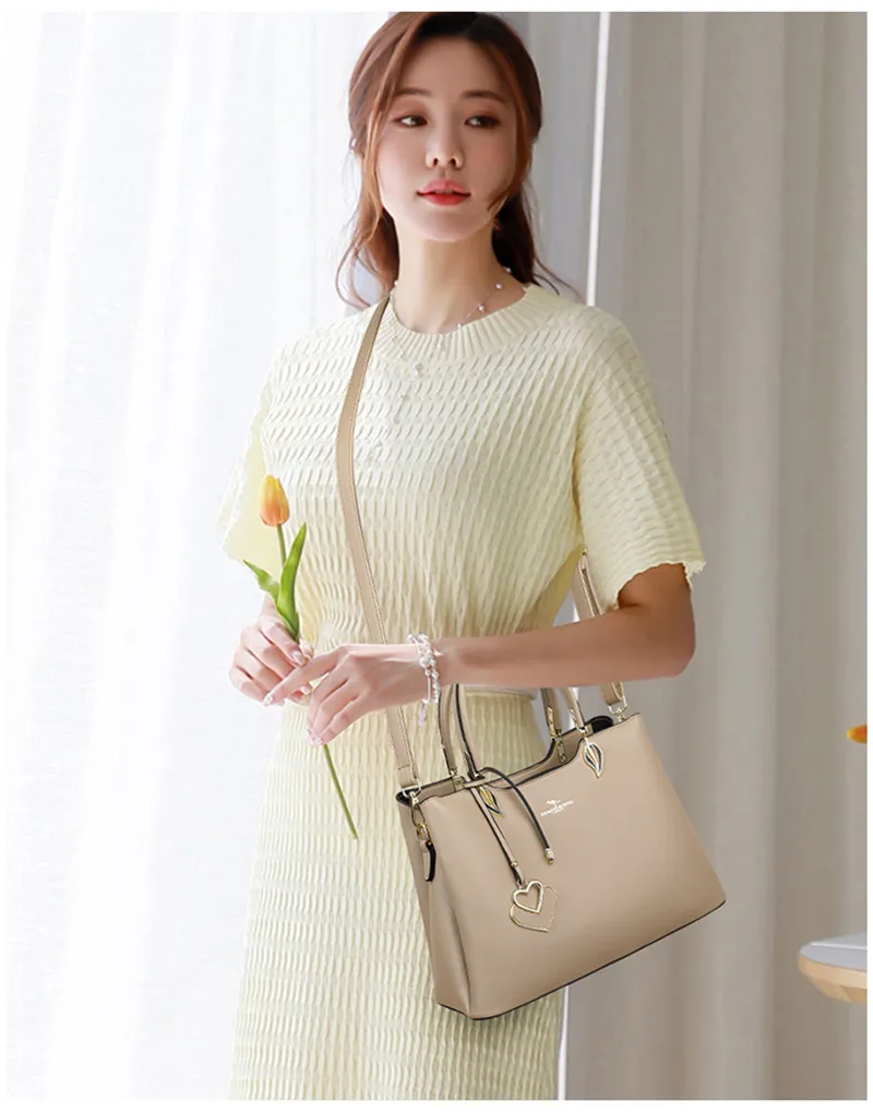 Wome Multi-schichten Top-hadle Tasche Qualität Leder Hadbags Geldbörsen Weibliche Desiger Große Kapazität Bosto Damen Sac A_voghion.com
