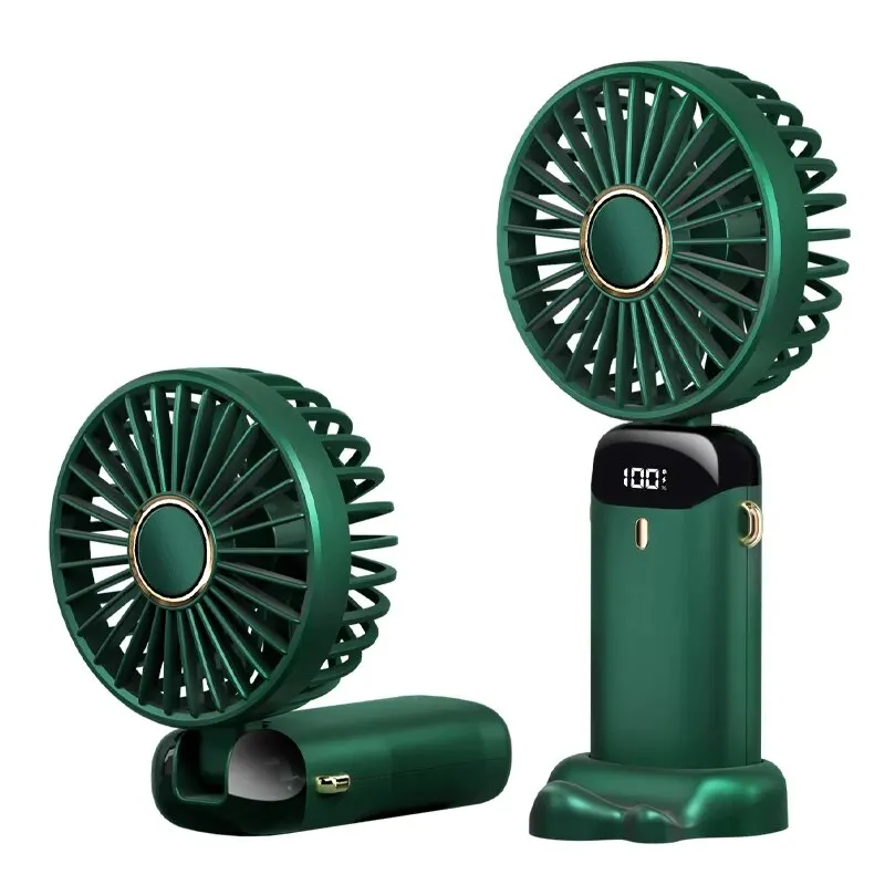 Portable Handheld Fan Rechargeable Usb With Phone Stand 5 Speed_voghion.com