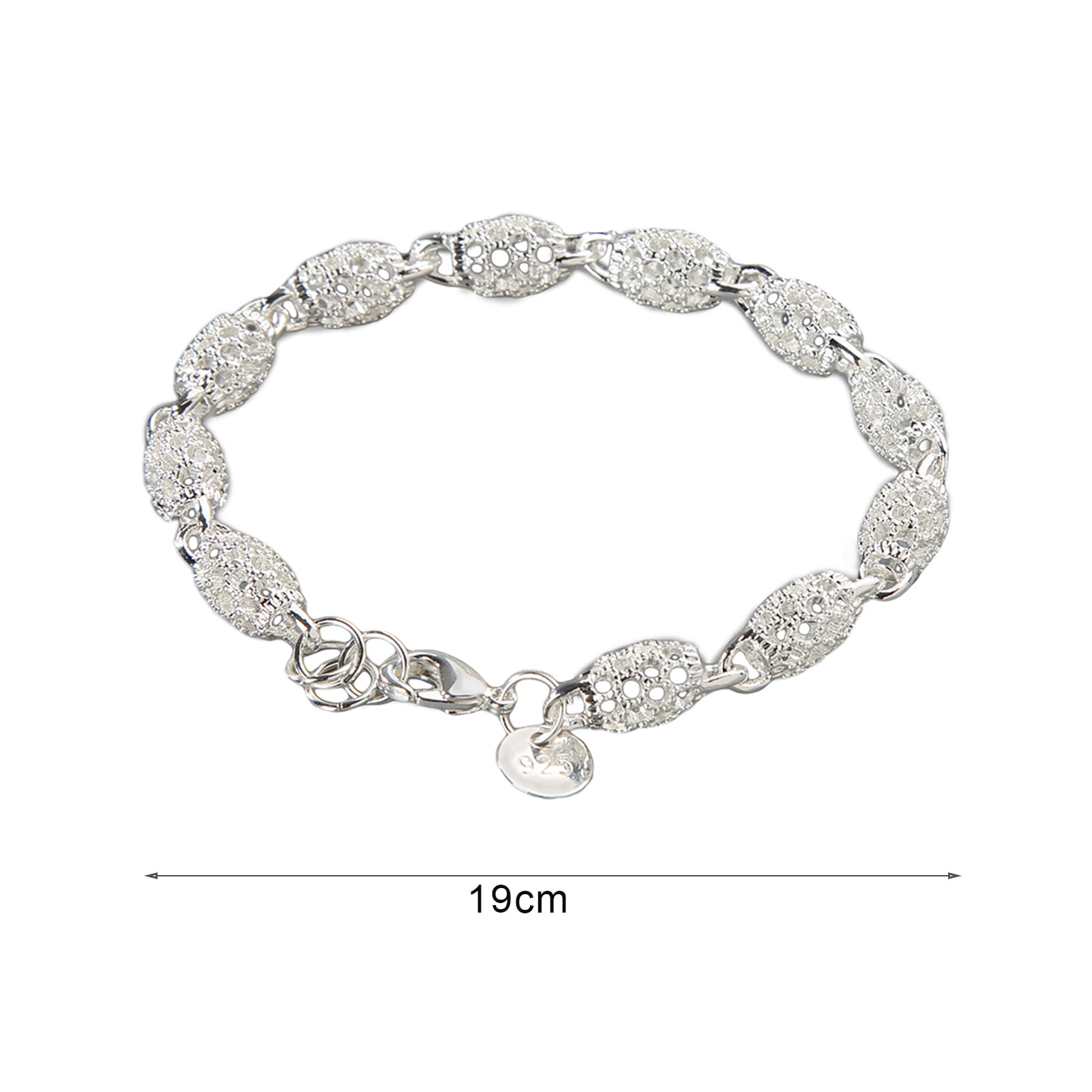 Yesbay – Bracelet à chaîne creuse en argent Sterling pour femmes, breloque de poignet, fermoir, cadeau_voghion.com