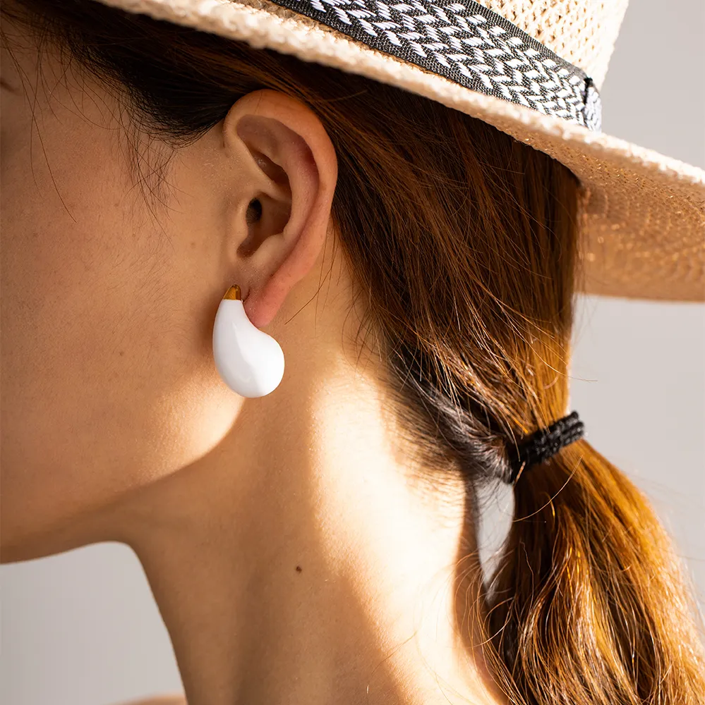 Collier pendentif goutte d'eau en acier inoxydable plaqué or PVD pour femme avec chaîne légère et étanche en métal_voghion.com
