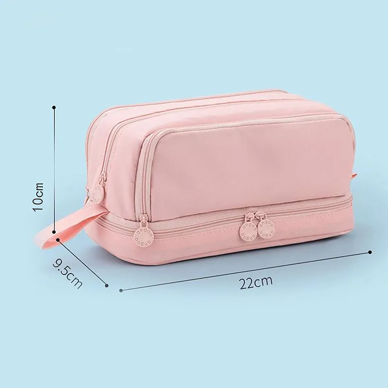 1 organiseur de papeterie pour fournitures de bureau, 4 compartiments, grand étui à stylos, trousse à crayons, trousse de maquillage_voghion.com