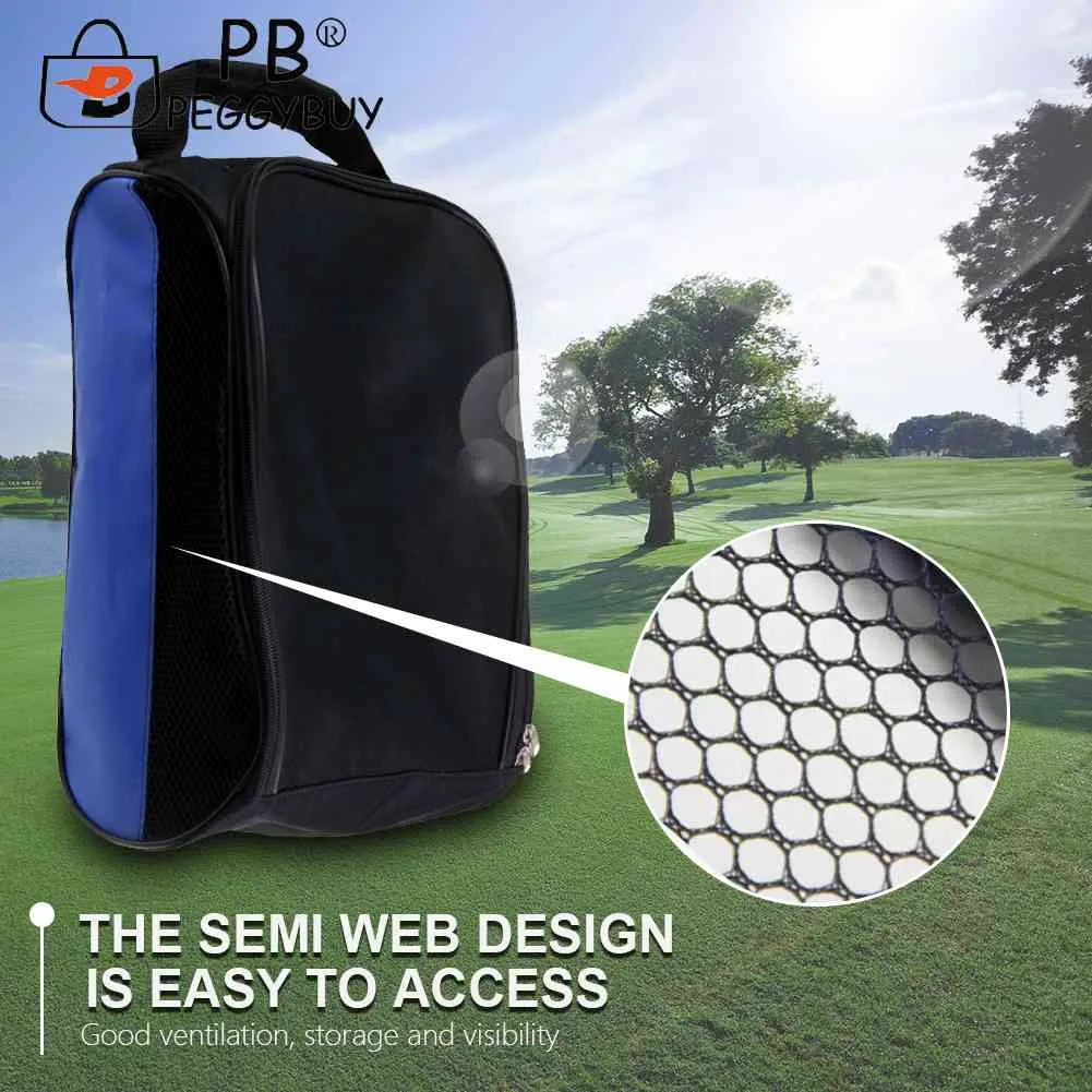 Unisex Shoe Portable Mesh Travel Shoes Carrier Bags With Zipper Hand-Held Breathable Ultra-light For Outdoor Sports_voghion.com