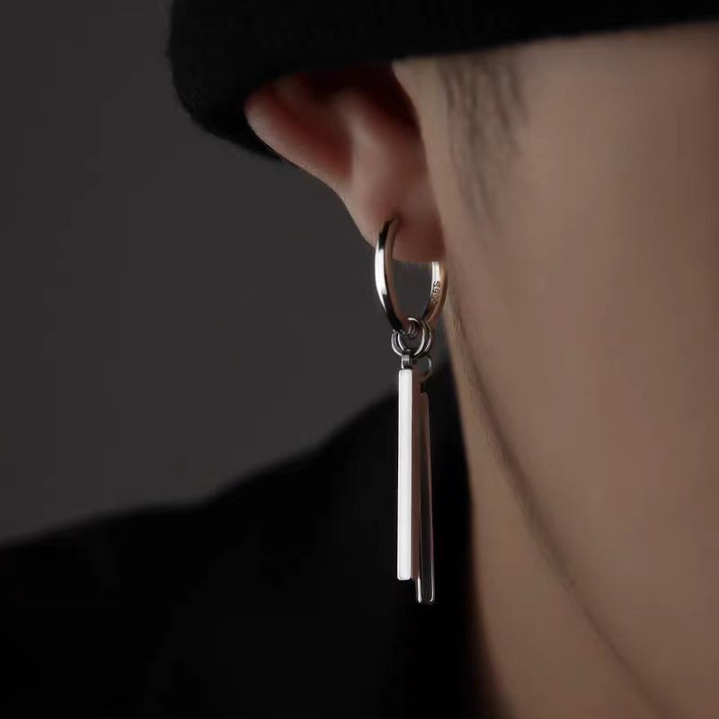Damen-Design für Männer, hochwertige Herrenohrringe aus Titanstahl, Retro-Ohrringe_voghion.com