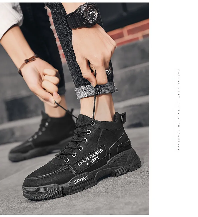 Herren Freizeit Stiefel High-top Motorradschuhe Für Herbst_voghion.com