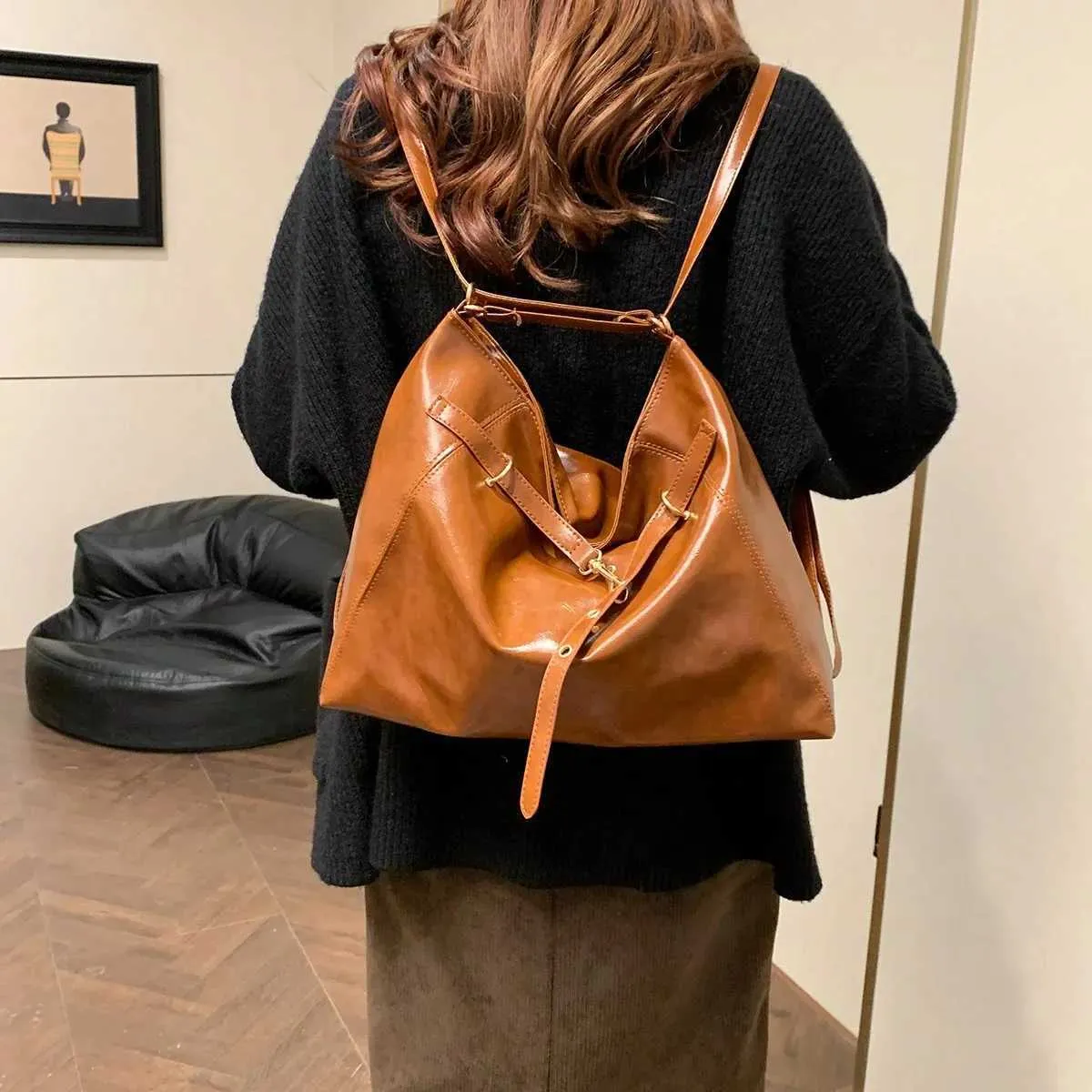 New Vintage Classic One Shoulder Bags Casual Simple Y2K Backpack Large Capacity Commute Great Gift For Women Y241216_voghion.com