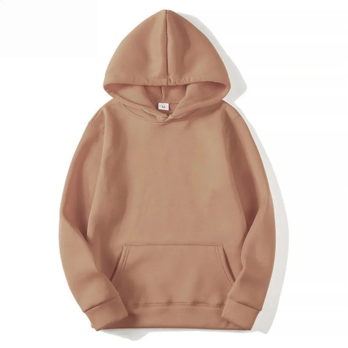 Trendy Loose Outono Inverno Homens e Mulheres Fleece Sports Sweatshirt Cor Sólida Pullover Casal Moda Hoodie S-3XL_voghion.com