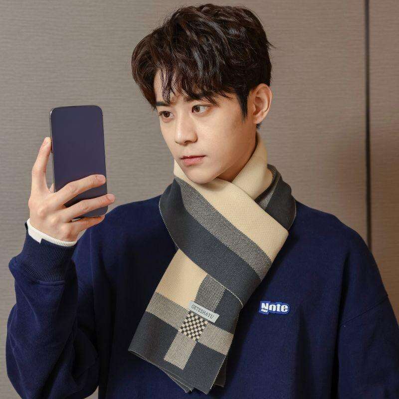 Knitted New Wool Colourful Men's Scarf_voghion.com