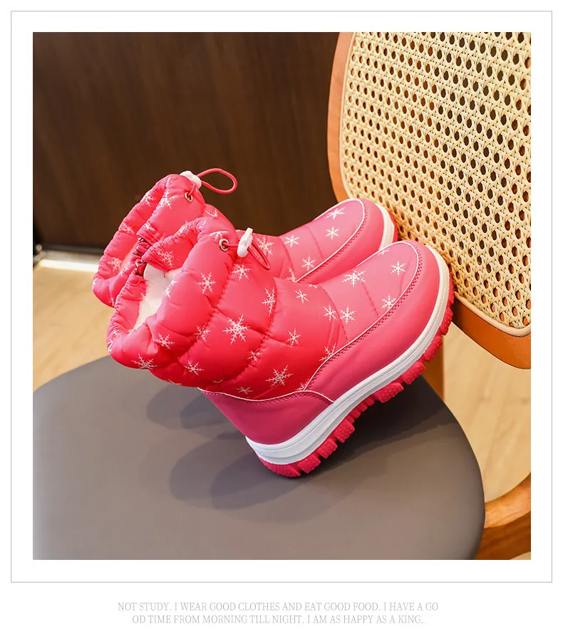 Kid Winter Warm Fur Snow Children Black Furry Girls Boys Non-slip Waterproof Cutefeet Kids Footwear Child Boots Toddler_desvips.com