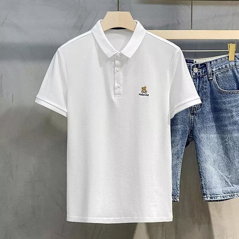 Men's Clothing Source manufacturer simple bear embroidery handsome lapel new style Polo shirt men's summer collar T-shirt men's short sleeve_voghion.com