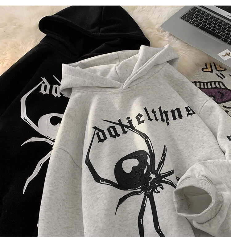 Autunno Nuovo Uomo H Iphop Felpa Con Cappuccio Hip Hop Streetwear Ragno Modello Con Cappuccio Pullover Coreano Street Vintage Uomo Donna Felpe Con Cappuccio_voghion.com