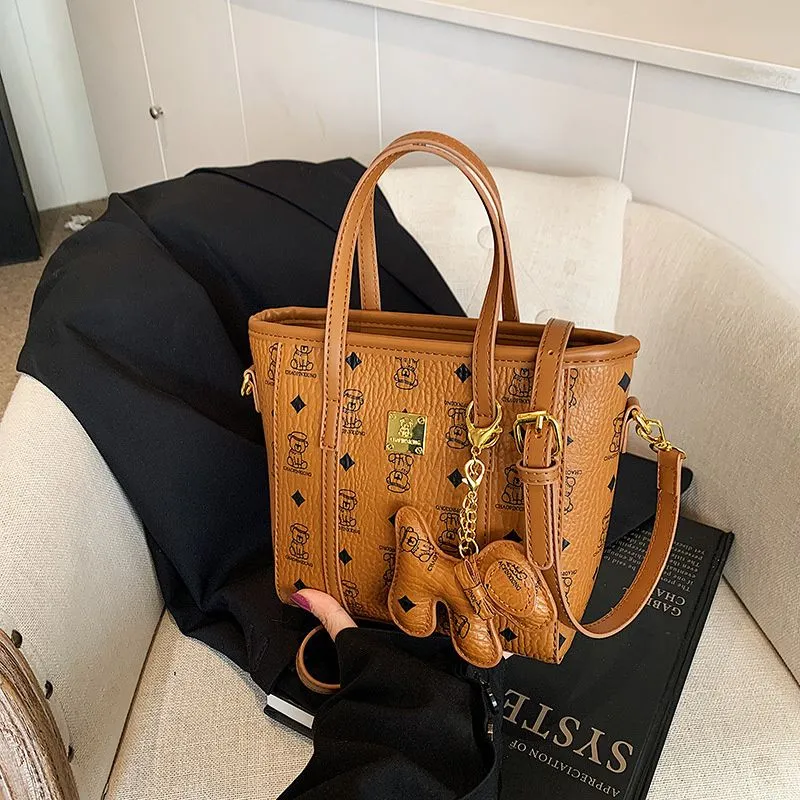 Designer Shoulder Handbags Fashion Print Bucket Bag, Large Capacity Underarm Messenger Bag For Women_voghion.com