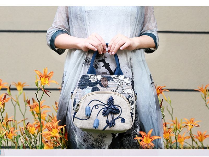 Küstlerische Hadtasche aus Baumwolle ud Haftuch im Bohemia-Stil mit schrägem Kreuz, lässige Schultertasche für_voghion.com