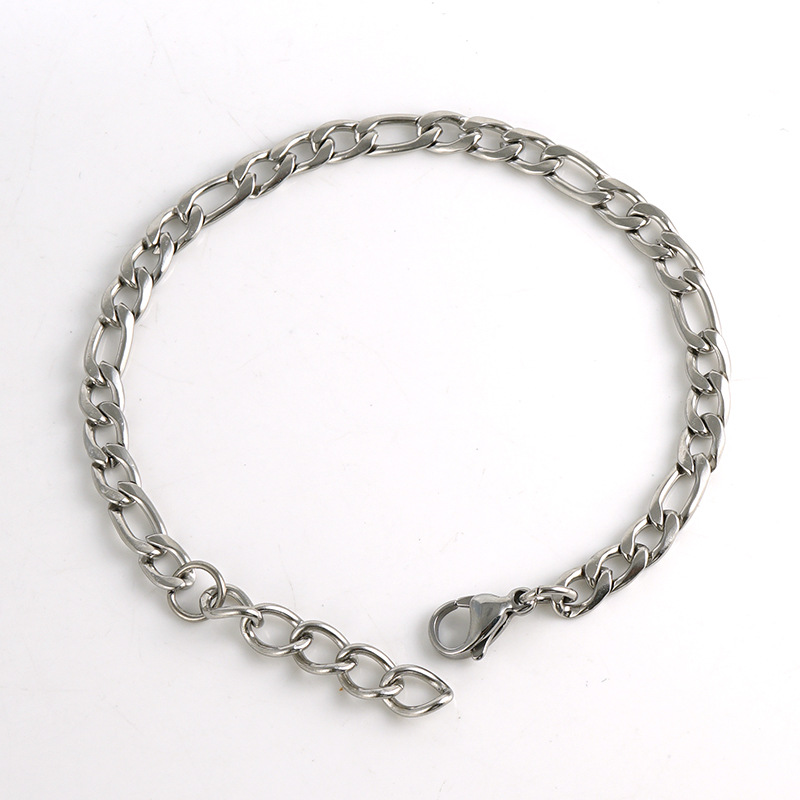 New stainless titanium steel bracelet with American personality, hip-hop style, vintage punk street accessories