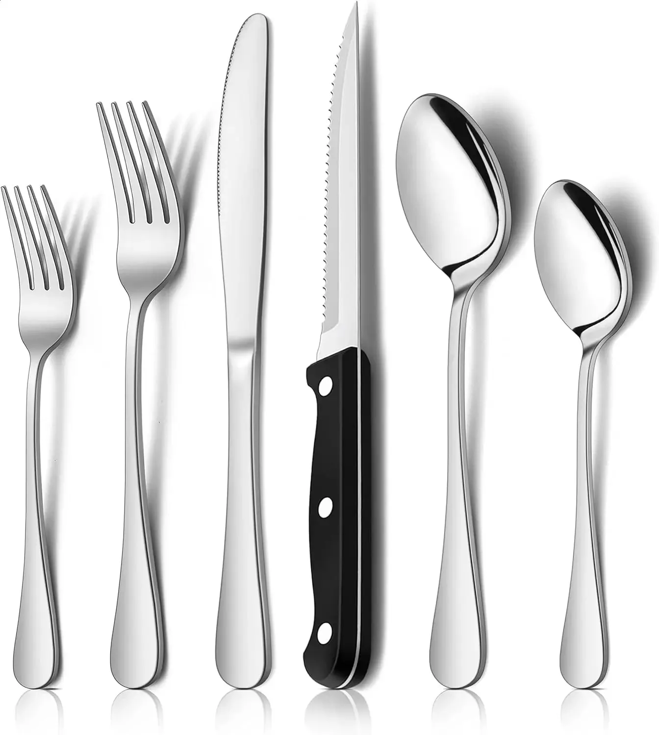 24-Piece Premium Cutlery - Steak Knives, Mirror Polish_voghion.com