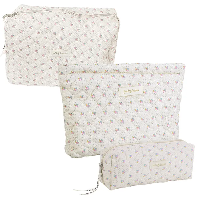 Mini trousse de maquillage imprimée pour femme, étui de rangement matelassé pour cosmétiques, sac portable pour pièces de monnaie, articles divers, porte-cartes de crédit_voghion.com
