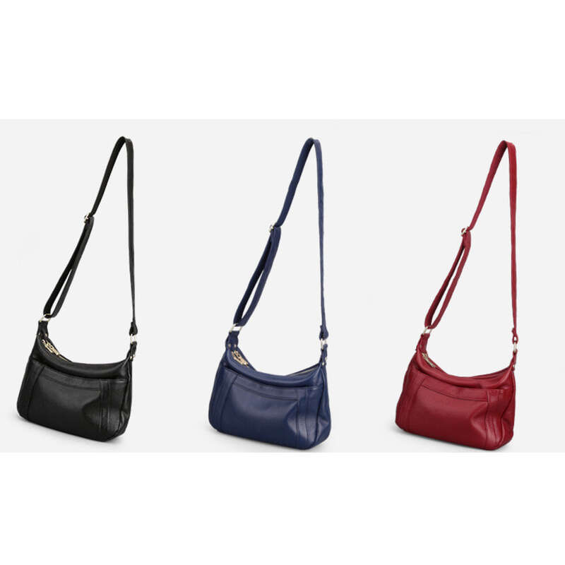 Borsa a tracolla da donna in pelle cucita a cuscino di colore puro, tendenza di strada, primavera_voghion.com
