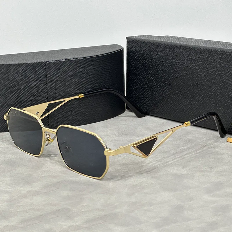 P rada Designer for Women Side letters metal triangle Sunglasses For Men sunglasses Eyeglasses Goggle Outdoor Beach