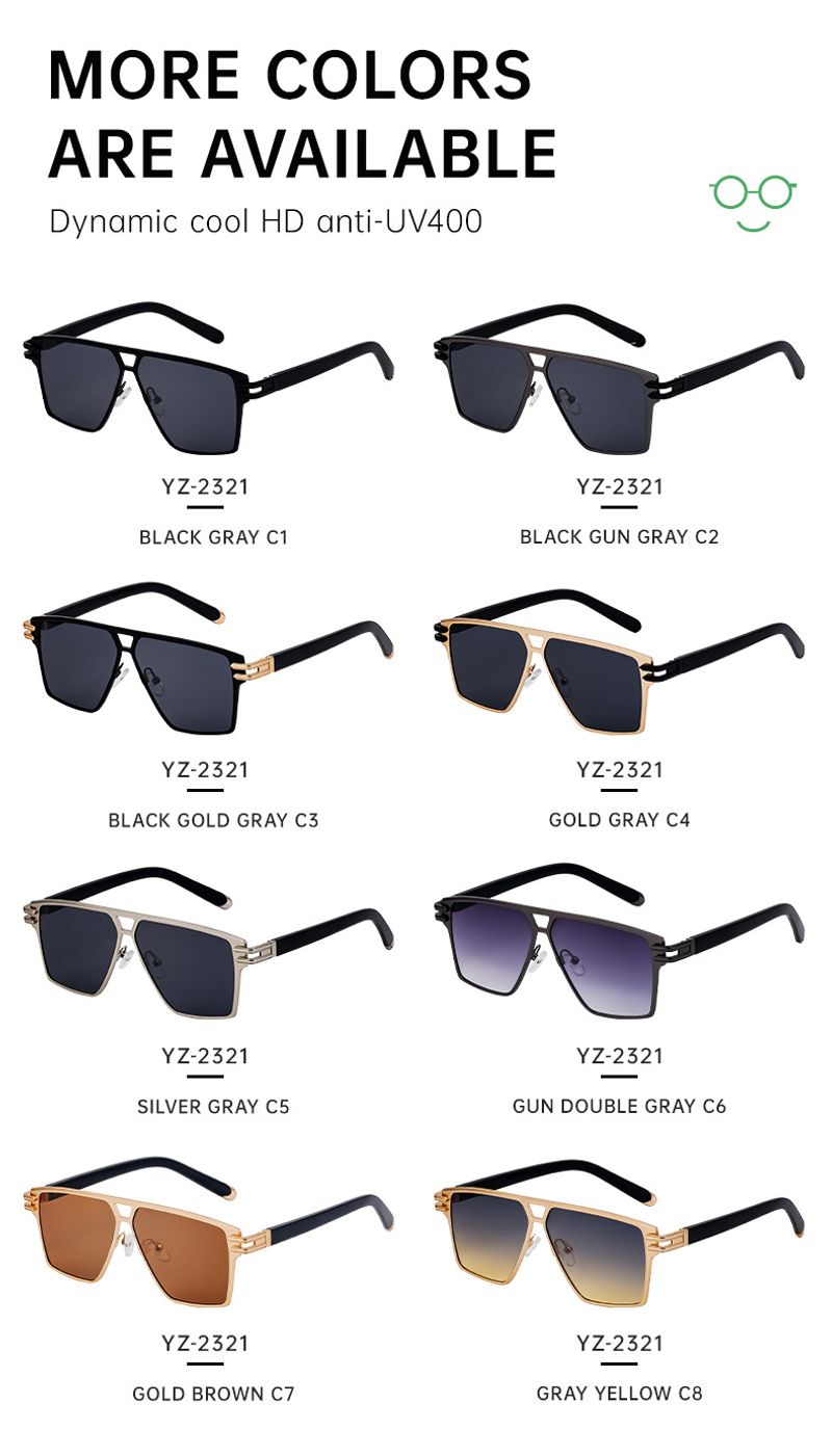Stylish Square-framed Vintage High-grade Sunglasses For Men_voghion.com