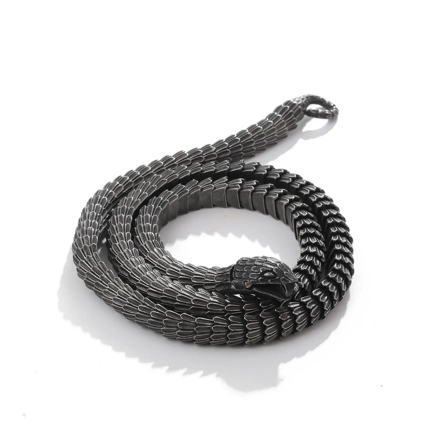 Wikinger Jörmungandr Schlangenkette Aus Edelstahl Für Herren_voghion.com
