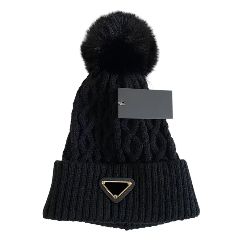 Winter Designer Beanies Beanie Women Gift Hats Outdoor Bonnet with Real Raccoon Fur Pompoms Warm Girl Ca hat_voghion.com