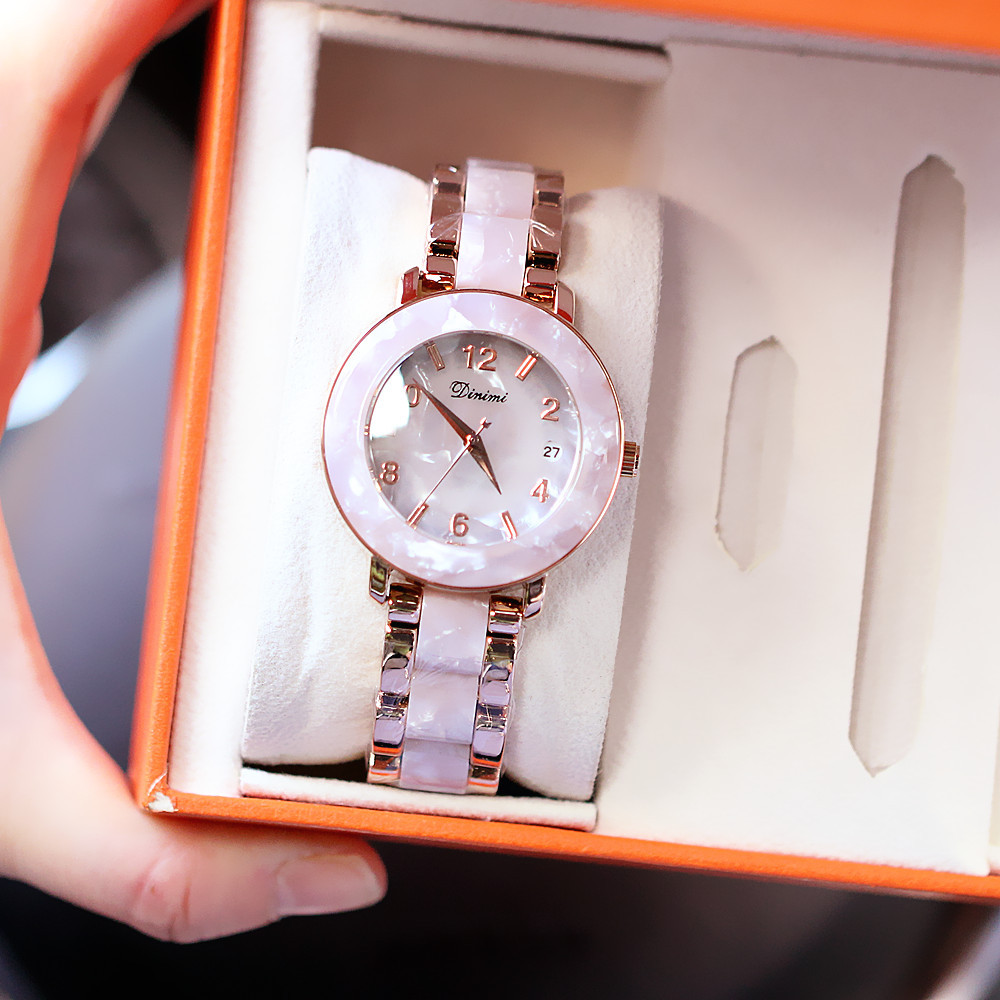 Modische neue Damen-Zeiger-Stil Nische digitale Version mit Kalender Quarz wasserdichte Uhr für Frauen_voghion.com