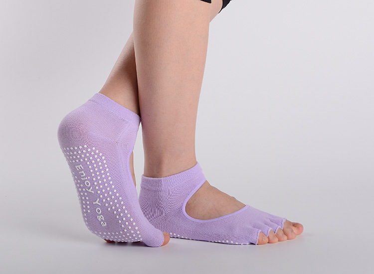 Surge Surge Pure Cotton Sports Yoga Five-Toe Socks With Anti-Slip Sole, Back And Open Toe, Women's Separator Socks, Toe Clip,_voghion.com