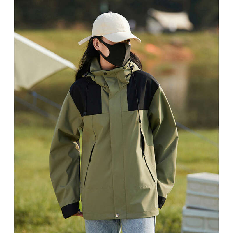 Spring Autumn New Outdoor Splicing Color Contrast For Couples, Windproof, Waterproof, Loose, Thin, Men's And Women's_voghion.com